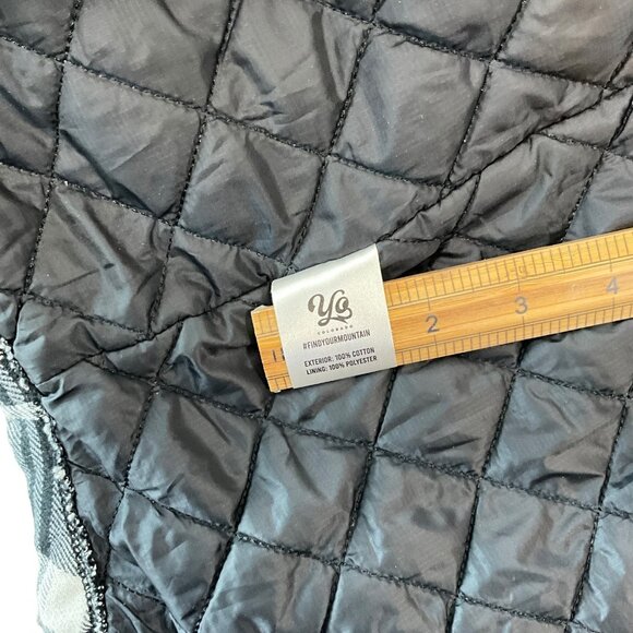 Yo Colorado Jacket Mens Medium Black Plaid Flannel Quilted Lined Zip Shacket - Picture 8 of 12